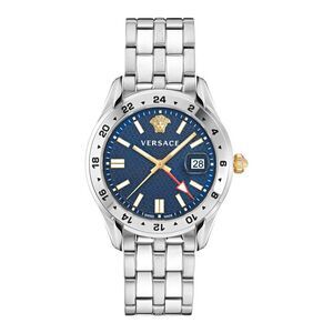 Versace Greca Time GMT Watch Grey Mens